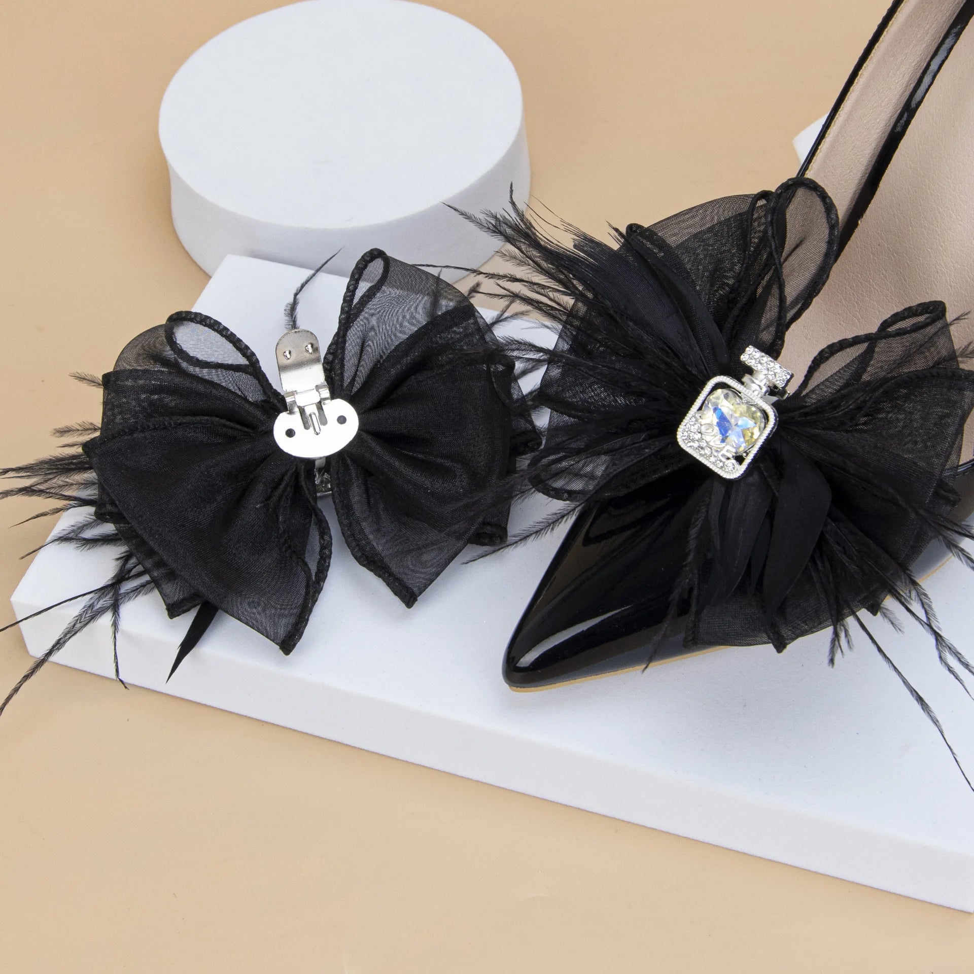 Classic Mesh Bow Shoe Clips